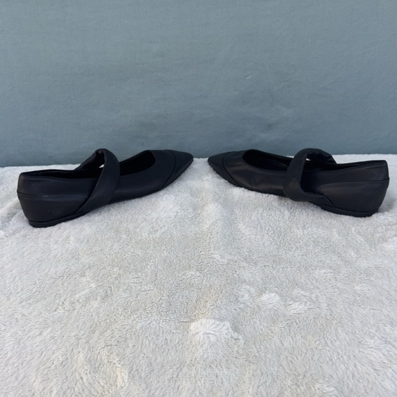 NWOT Agl Rocio Mary Jane Black Pointed-Toe Flats Leather EU 35.5 - Picture 3 of 9
